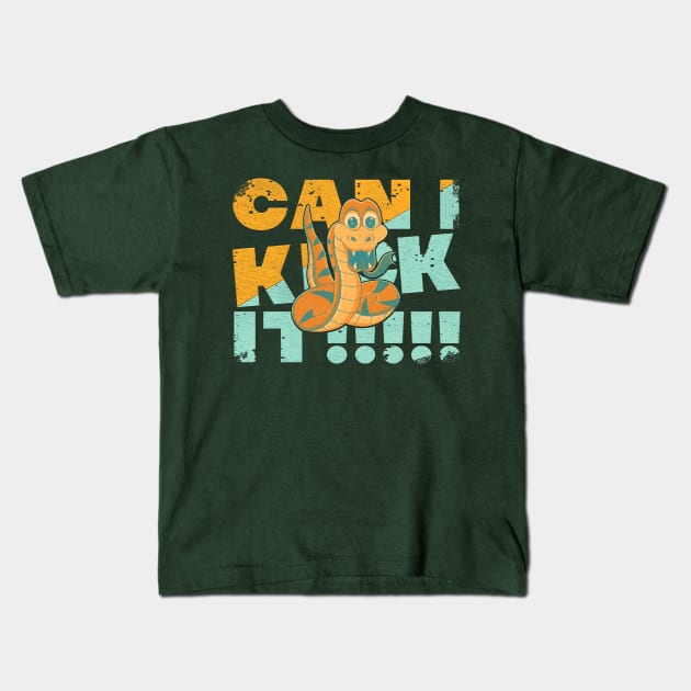 snake wants to kick it Kids T-Shirt by nowsadmahi